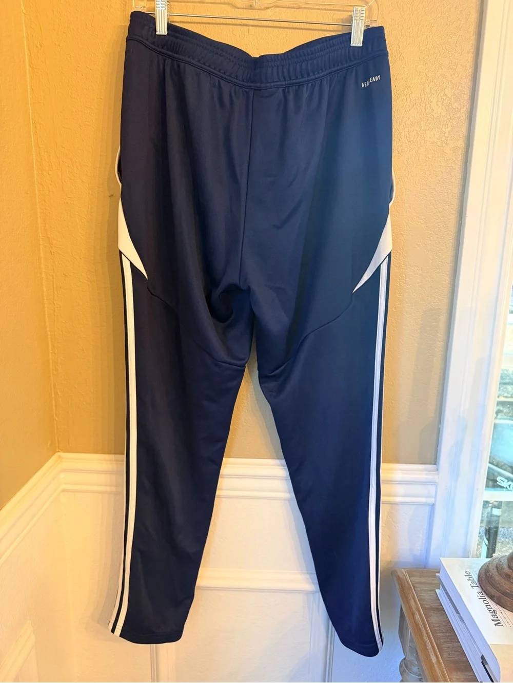 Adidas men’s Navy and White Athletic Track Pants